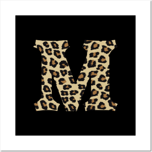 Letter M Leopard Cheetah Monogram Initial Posters and Art